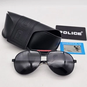 Gafas de sol polarizadas vintage Police S8480G Pilot Aviator negras rojas - Imagen 1 de 9