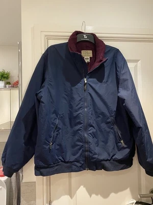 Vintage L.L Bean Navy Bomber Jacket Winter Fleece Men’s Size XL - Image 1 of 4