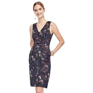 Ann Taylor Night Garden Floral Tapestry Sleeveless Metallic Dress 6 Petite - Picture 1 of 5