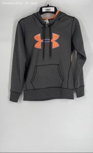Under Armour Mens ColdGear Grey Orange Blue Pullover Hoodie Size X-Small - Picture 1 of 6