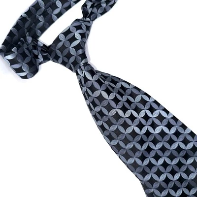 Corbata a cuadros 100 % seda negra y gris Calvin Klein Foto 1 de 4