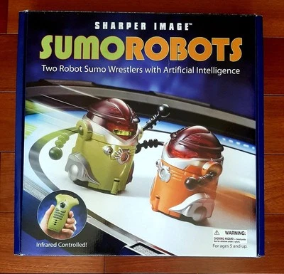 Remote controlled (RC)Vintage 2005 Sharper Image SUMO ROBOTS  AI Battle Bots NEW - Image 1 of 4