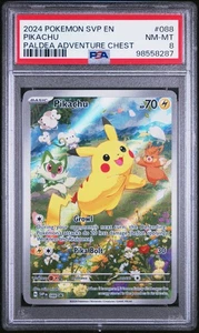 2024 Pokemon SVP Black Star Promo 088 Pikachu Paldea Adventure Chest PSA 8 - Picture 1 of 2
