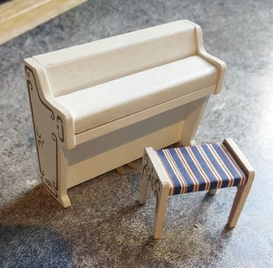 Piano y taburete vertical Manor vintage escala 16 - LUNDBY - - Imagen 1 de 5