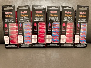 Sally Hansen 6X Pink und Blau Press on Nails Kits mit Kleber Neu - Bild 1 von 5