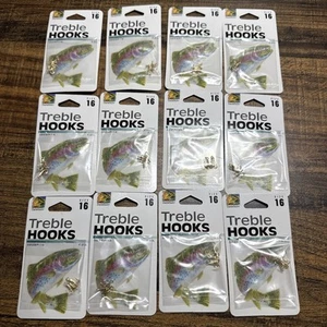Lot Of 48 Size 16 Gold Treble Hooks - Picture 1 of 3