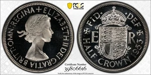 1953 Großbritannien 1/2 Crown PCGS PR66 DCAM - Bild 1 von 1