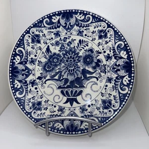 Delft Blauw Piatto Decorazione da Appendere Olanda Fiori Foglia Pianta Blu - Foto 1 di 8