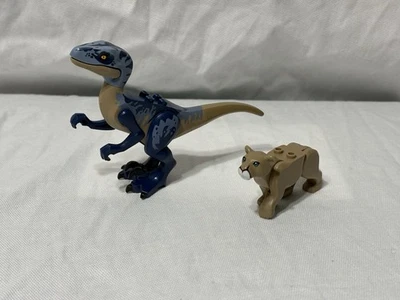 LEGO Jurassic World Velociraptor Dinosaur Figure 75942 Lego City Mountain Lion - Image 1 of 4