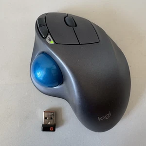 Logitech Trackman Logi M570 Wireless Trackball Mouse Gray PC with Dongle T-R0001 - Picture 1 of 12