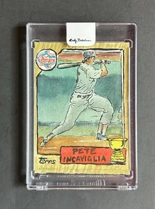 1987 Pete Incaviglia Original Art Watercolor Painting 1/1 Andy Friedman Signed - Picture 1 of 3