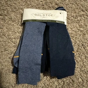 Gold Toe Modern Essentials 6 Paar Crew-Socken für Herren Large 6-12,5 blau Signatur - Bild 1 von 4