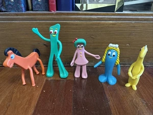 GUMBY & FRIENDS - Five 5.5" Bendable Classic TV Series Figures Retro Bendy - Picture 1 of 3