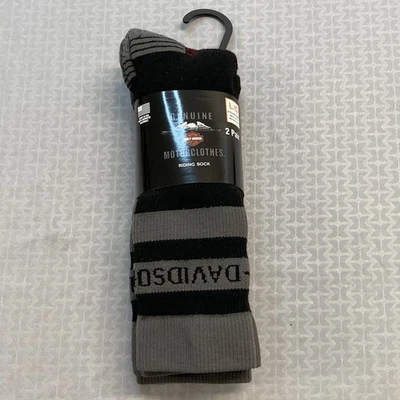 NUEVOS CALCETINES DEPORTIVOS A RAYAS GRANDES GENUINOS HARLEY DAVIDSON D99276670-001 2PK PARA HOMBRE Foto 1 de 3