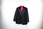 Vtg 50s 60s Rockabilly Mens 46L Velvet Collar Tuxedo Prom Suit Jacket Black USA