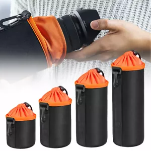 Waterproof Soft Neoprene Camera Lens Pouch Bag Drawstring Protector Case - Picture 1 of 12