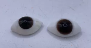 Blown Glass 26mm Dark Brown Doll Eyes Ovals - Picture 1 of 4