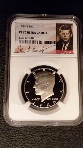 1986-S NGC PF70 ULTRA CAMEO KENNEDY HALF DOLLAR ** EXCEPTIONAL CAMEO CONTRAST ** Cover
