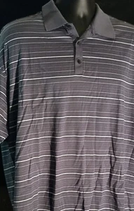 Nike Tiger Woods Royal Oak CC men's gray pinstripe polo golf shirt. XXL - Picture 1 of 9
