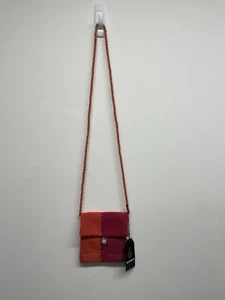 Handcrafted Red/Pink/Orange Tartan Mini/Kids Bag | Harris Tweed Pure New Wool - Picture 1 of 9