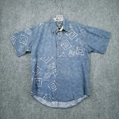 Camisa De Colección Chaps Ralph Lauren Abotonada Para Hombres M Mediana Azul Cuello Retazos Foto 1 de 4