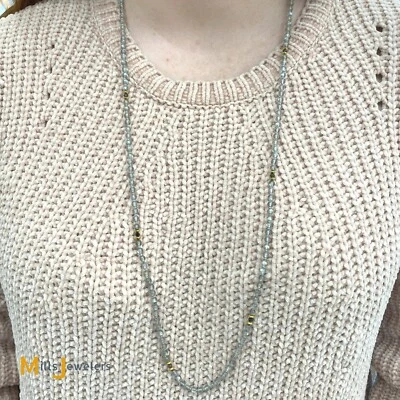 18K Yellow Gold Labradorite Semi-Precious Gemstone Bead Necklace - Image 1 of 4