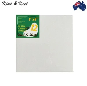 Kiwi & Keet 8"X8" 12PACK BLANK ARTIST CANVAS PANEL ART BOARD ACRYLIC PAINTING - Picture 1 of 6