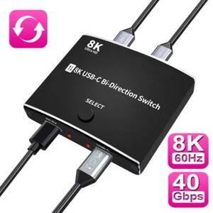 HDMI 2.1 2 in1 Out 8K@60Hz 4K@120Hz HD Switcher Splitter for PS4 PS5 PC tv box - Picture 1 of 22