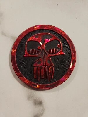 Plastic POG Slammer Kini 1994 World Pog Federation #3 WPF Skull Red Foil - Image 1 of 4