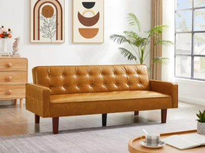 Living Room PU Leather Sofa Couch Modern Loveseat Arm Chair Furniture Sectional - Image 1 of 4