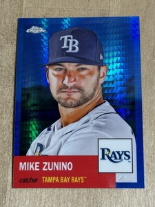 2022 T.B. Rays Mike Zunino Topps Chrome Platinum Anniversary BLUE PRIZM REF SP