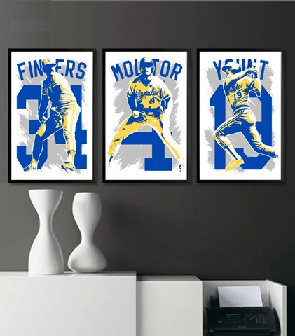 MILWAUKEE BREWERS art print/poster FAN PACK #2 3 PRINTS! ROBIN YOUNT Cover