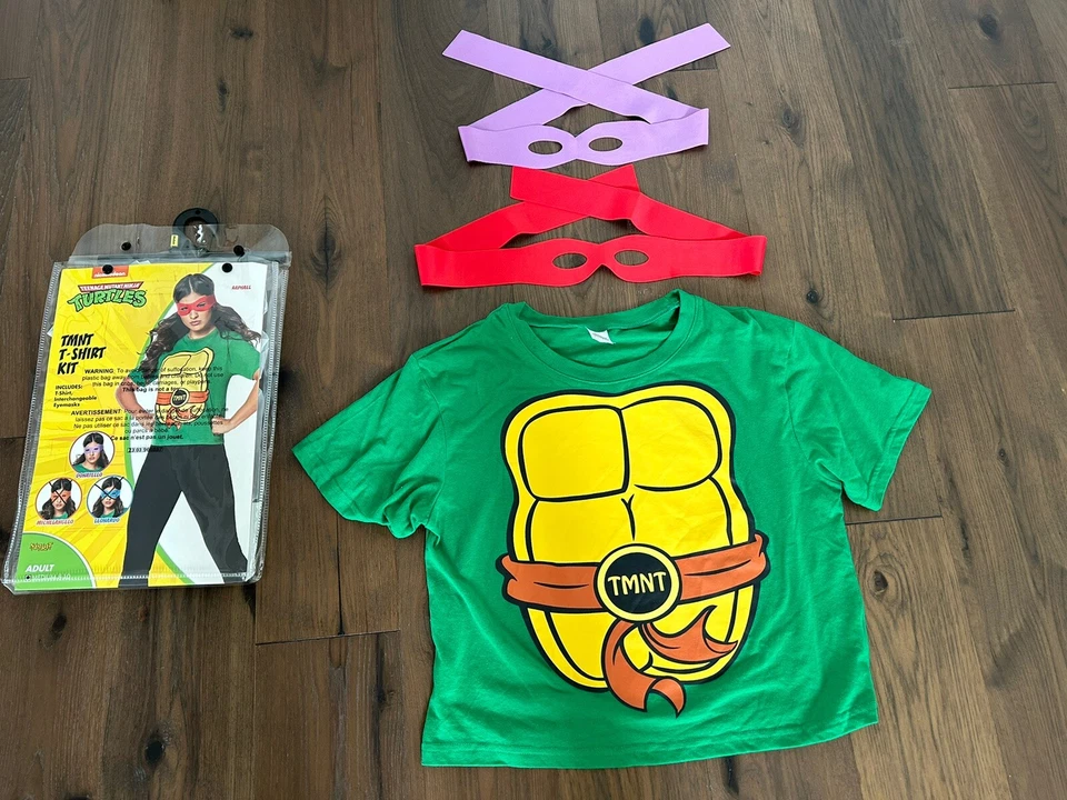 Camiseta Teenage Mutant Ninja Turtle para mujer roja púrpura TMNT Raphael Donatello Foto 1 de 2