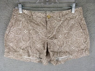 Old Navy Womens Size 2 30x3 Taupe / White Floral Pattern Shorts - Image 1 of 4