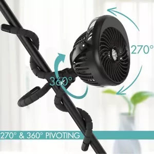 Personal Misting Stroller Fan - Portable, Flexible Tripod, Pivoting, USB 2500mAh - Picture 1 of 4