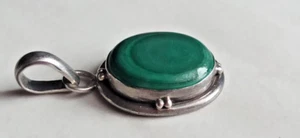 Colgante inusual vintage de plata de ley 925 malaquita, joyería para mujer - Imagen 1 de 6