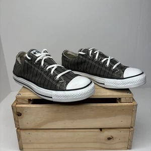Converse All*Star Low Top Sneakers Women’s Size 8 Men’s 6 Gray Striped Shoes - Picture 1 of 9