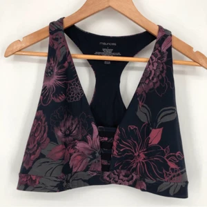 Maurices Sports Bra Womens 1 M/L Racerback Pink Navy Blue Hawaiian Strappy - Picture 1 of 7