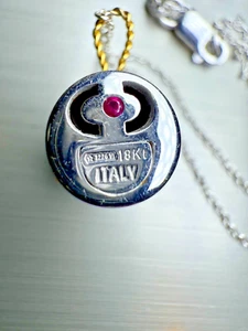 Very Rare18K Gold Pendant Necklace 100% GOLD Authentic… - Afbeelding 1 van 13