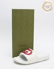 RRP€650 GUCCI Leather Slide Sandals US6 UK3 EU36 White Logo Made in Italy
