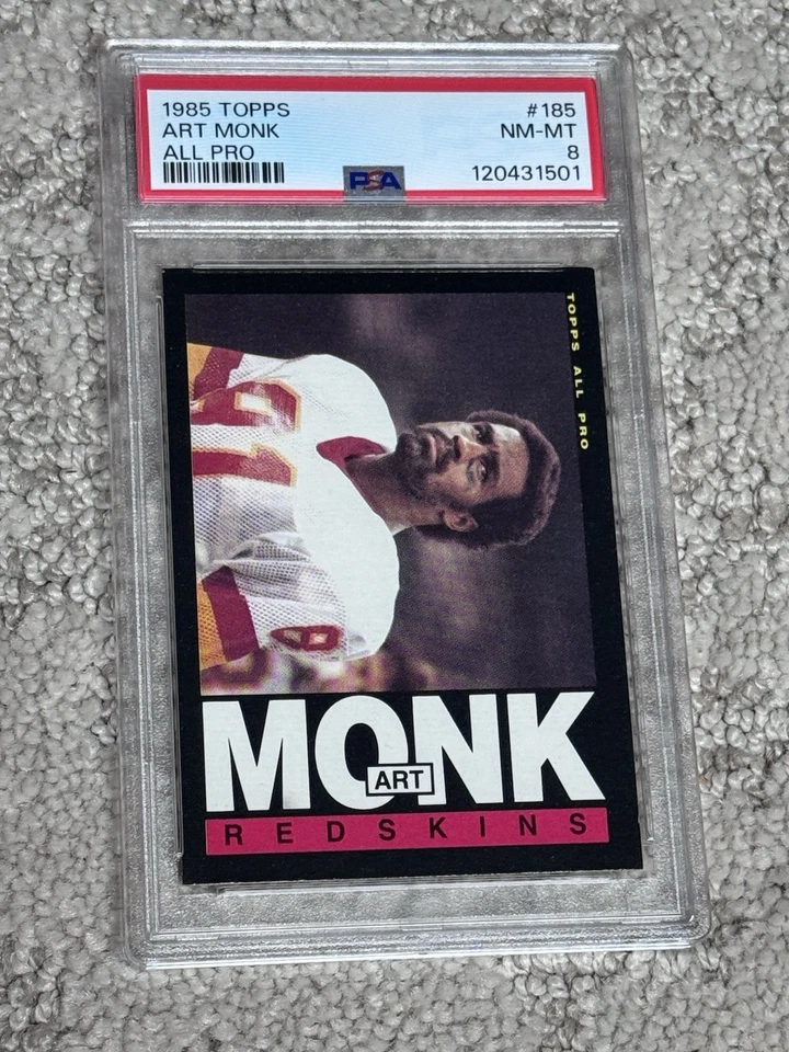 1985 TOPPS CARTÃO DE FUTEBOL PSA 8 WASHINGTON REDSKINS HOF ART MONK - Imagem 1 de 1