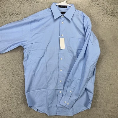 Nautica Mens Dress Shirt 15.5 34-35 Blue Button Up Long Sleeve Pocket Cotton NEW - Image 1 of 4