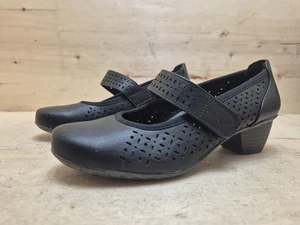 ZAPATOS SEÑORA EASY STREET TACÓN BLOQUE VELCRO TALLA:37 UK:4 NEGRO - Imagen 1 de 9
