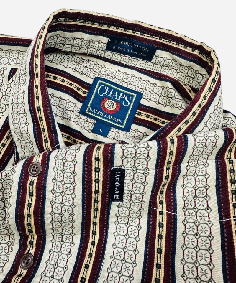 Camisa de Colección Años 90 Chaps Ralph Lauren Western Azteca Manga Larga Abotonada Para Hombres L Foto 1 de 4