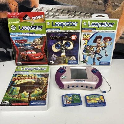 Leapfrog Leapster 2 Learning Game System Pink Purple With 6 Games NEEDS BATTERY - Image 1 of 4