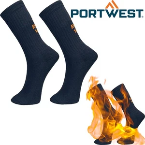 2 Pair Portwest Modaflame FR Work Safety Socks Fire Flame Resistant Navy Bulk - Picture 1 of 7