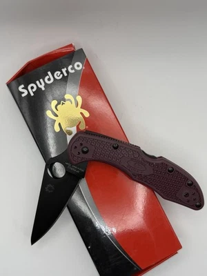 Navaja de Bolsillo Spyderco Delica 4 Borgoña Micro Melt PD1 Nueva C11BGBKP Foto 1 de 4