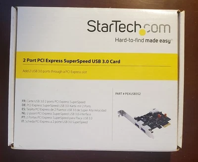 StarTech.com 2 Port PCI Express SuperSpeed USB 3.0 Card w/ SATA (New in Box) - Image 1 of 4