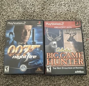 007 NightFire Big Game Hunter PS2 PlayStation 2 Complete Lot Of 2 TESTED - Picture 1 of 4
