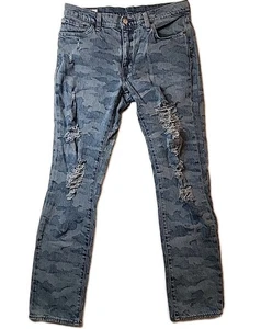Pantalones de mezclilla elásticos camuflados Levi's Premium San Francisco Co. 33X32 desgastados - Imagen 1 de 10